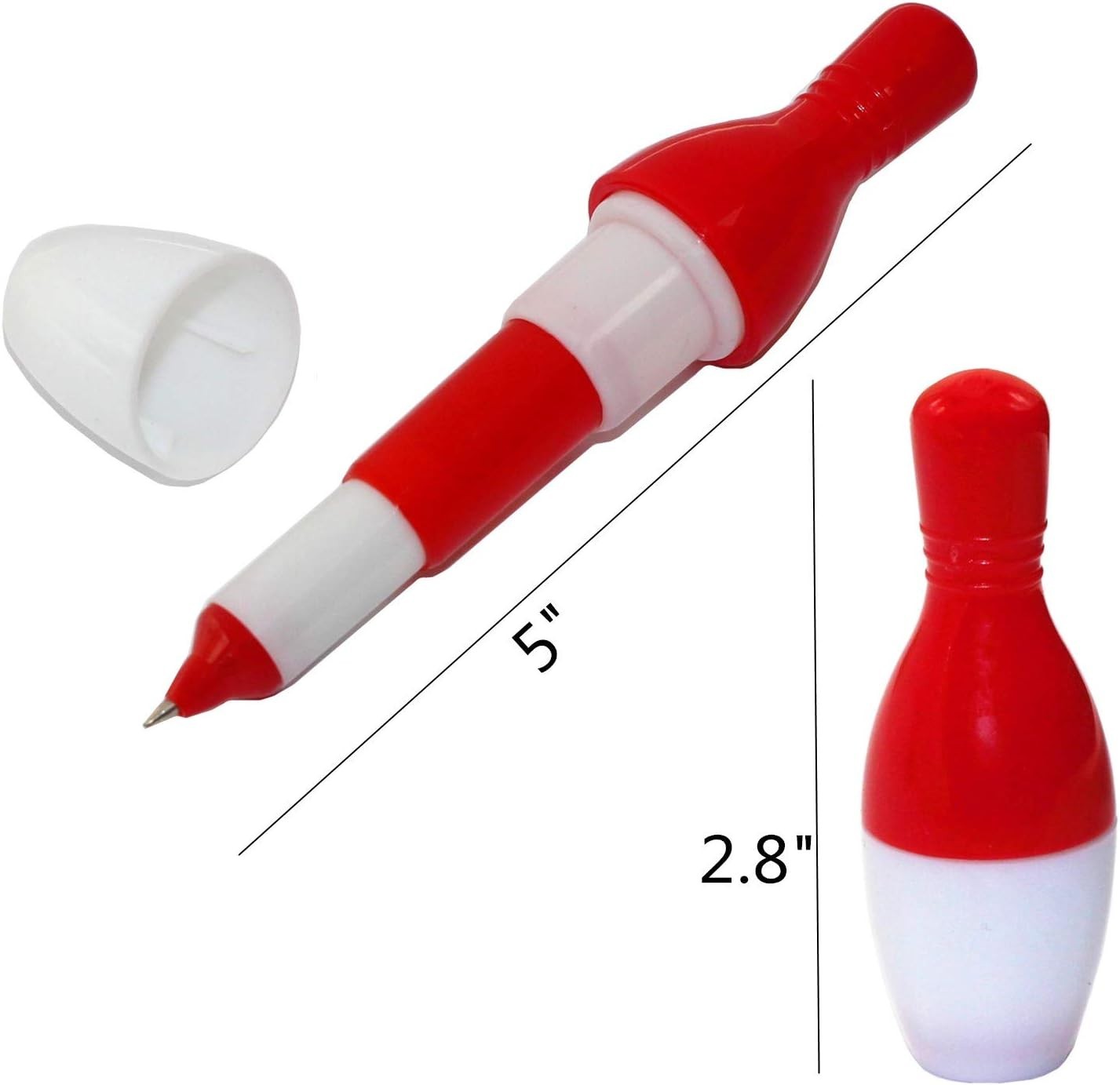 30pcs Bowling Ballpoint Pen Cute Cartoon Retractable Ball Pen Random Color