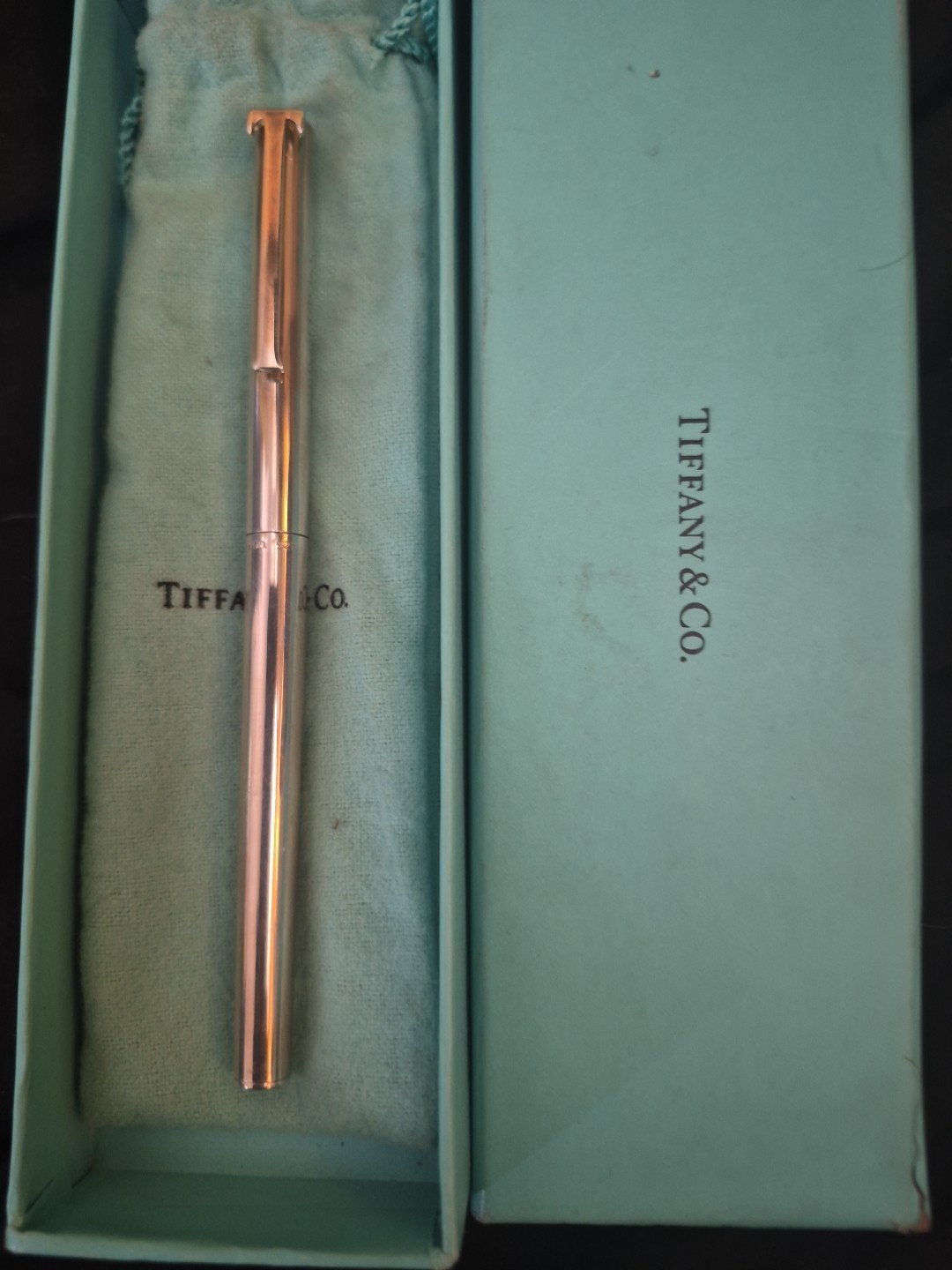 Tiffany & Co. Engine Turned Ballpoint Pen 925 Sterling Silver Vintage Germany