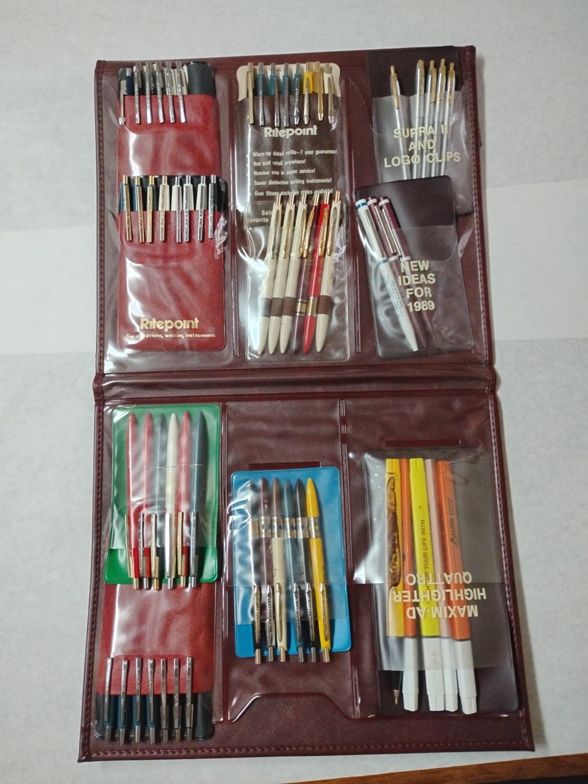 Vintage Ritepoint Ballpoint Pen Salesman Sample Book Untested See Photos #1