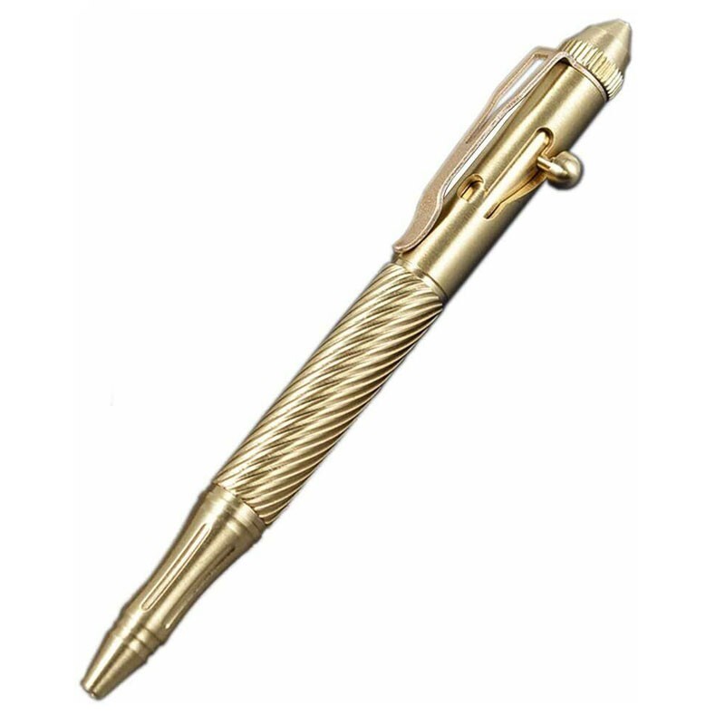 EDC Practical Brass Pocket Ball Pen Business Office Signature Pen Outdoor Travel