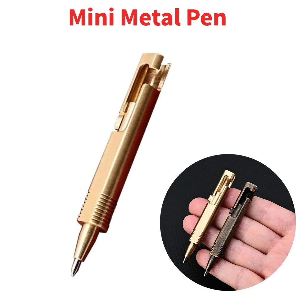 Mini Metal Ballpoint Pens For Journaling Brass Short Ballpoint Pens