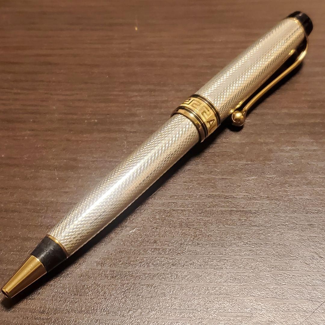 AURORA Optima Solid Silver Ballpoint Pen Sterling Silver K18