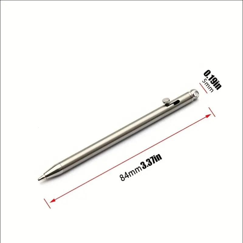 Mini Titanium Bolt Action Pen – Edc Pocket Keychain Ballpoint Travel Signature
