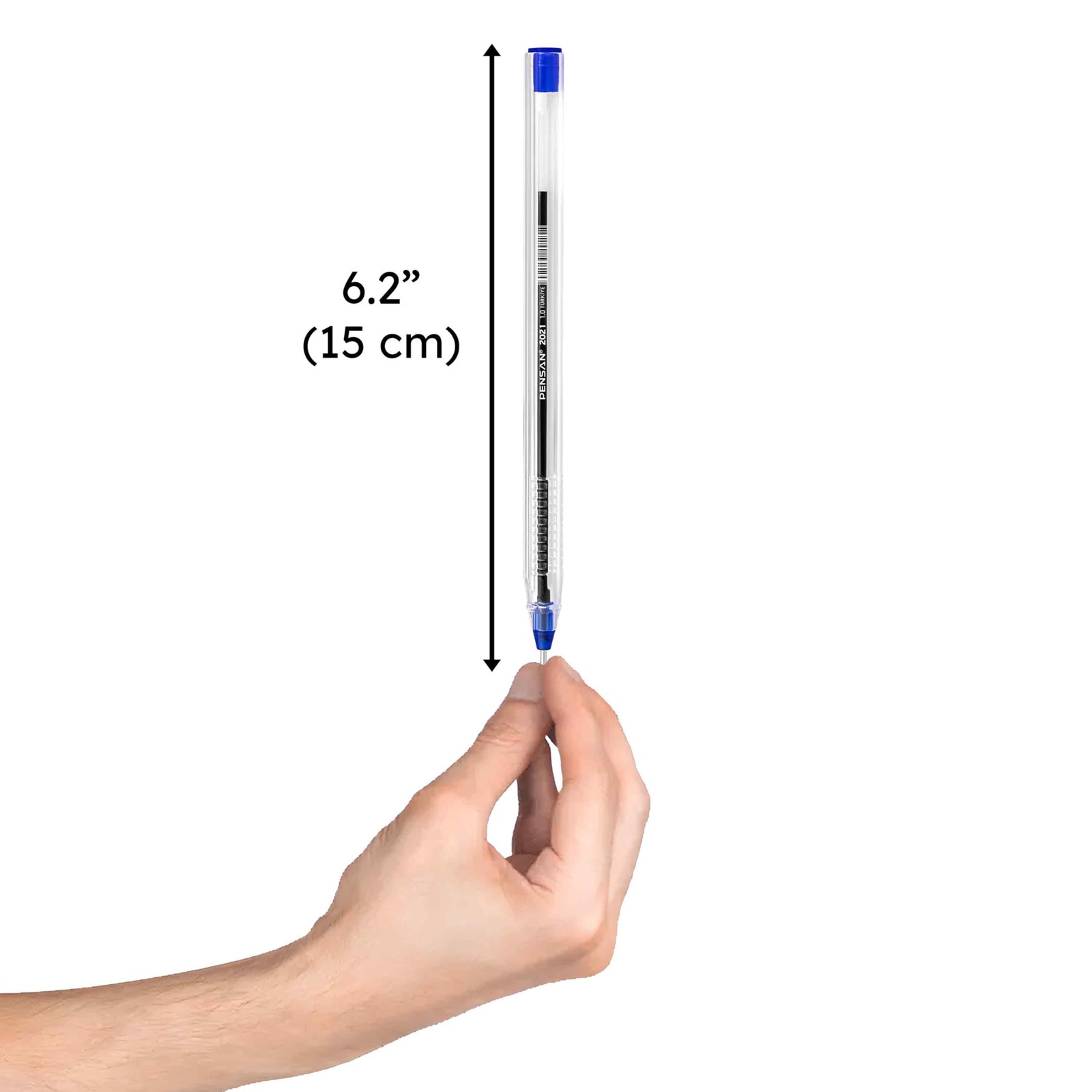 Pensan Blue Ballpoint Pens1.0 Mm Medium Point Blue Pens Ergonomic Triangle Grip