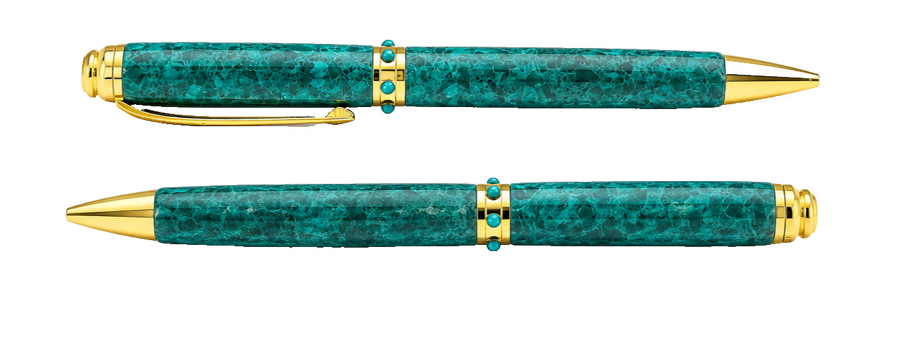 Lapis Lazuli Malachite Gemstone Pen Stainless Steel Handmade Gift Luxury Pen