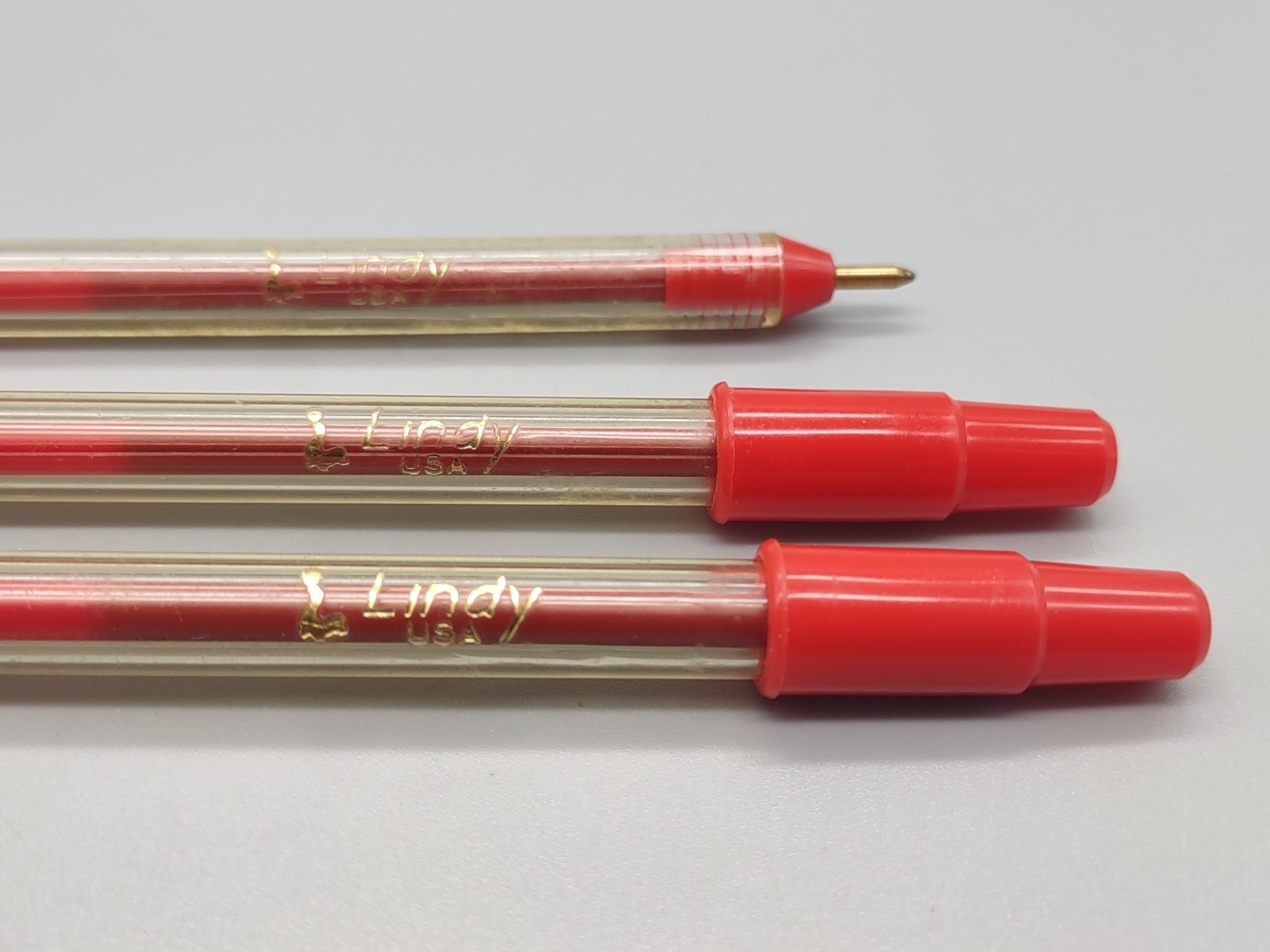 Vintage Lindy 2-in-1 Ballpoint Pen – Double Ended Red & Black Ink – Rare