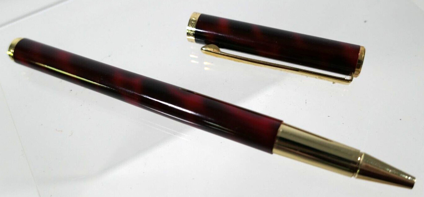 Vintage Ronson System II Pen ~ Flo Ball/Flo Tip ~ Germany ~ Red Tortoise #53005