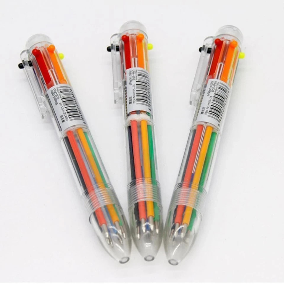 1pc MultiColor 6 in 1 Color Ballpoint Pen Ball Point Pens Kids School Office