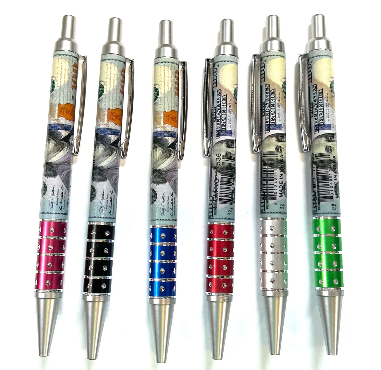 United States Of America $100 Bill Design Pens 6 pcs