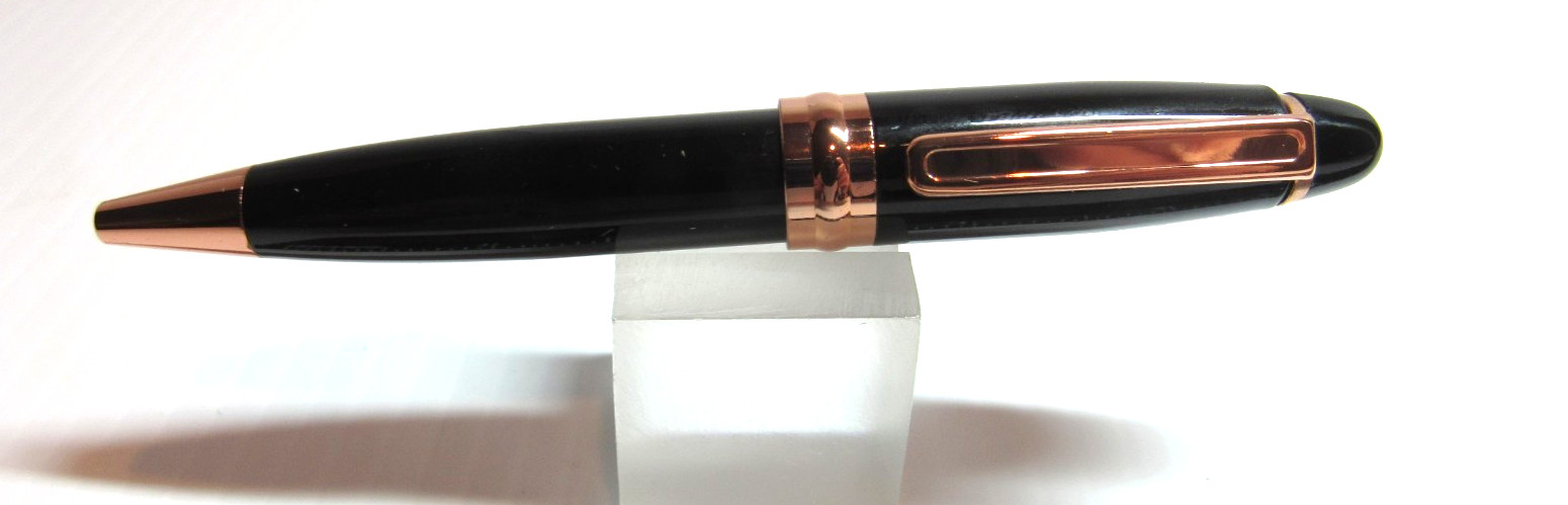 SET OF 2 Terzetti MINION Mini Metal Ballpoint Pens- Rose Gold Trim-Hefty 4″ long