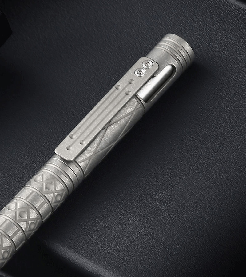 EDC Titanium Pocket Ball Pen Office Signature Working Stationery w/ 5 G2 Refills