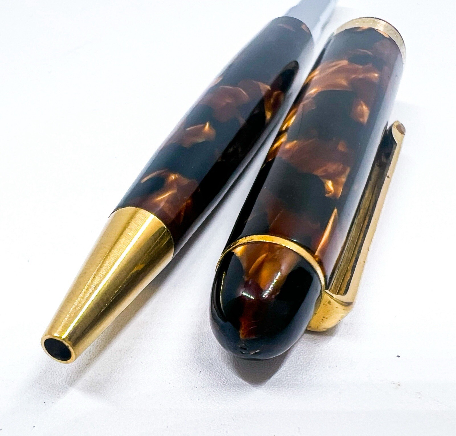 Platinum 3776 Century Celluloid Ballpoint Pen Resin Gold Trim Limit Edition