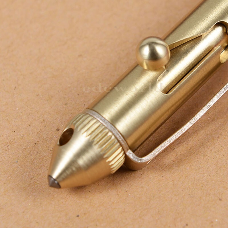 EDC Practical Brass Pocket Ball Pen Business Office Signature Pen Outdoor Travel
