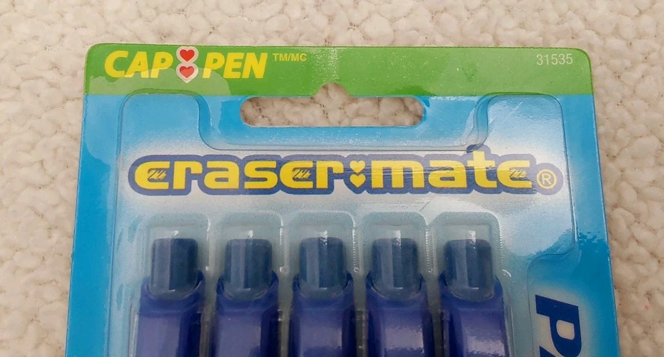 Paper Mate Erasable Ball Point Pens Blue Ink 1.0mm 2008 Sealed 31535