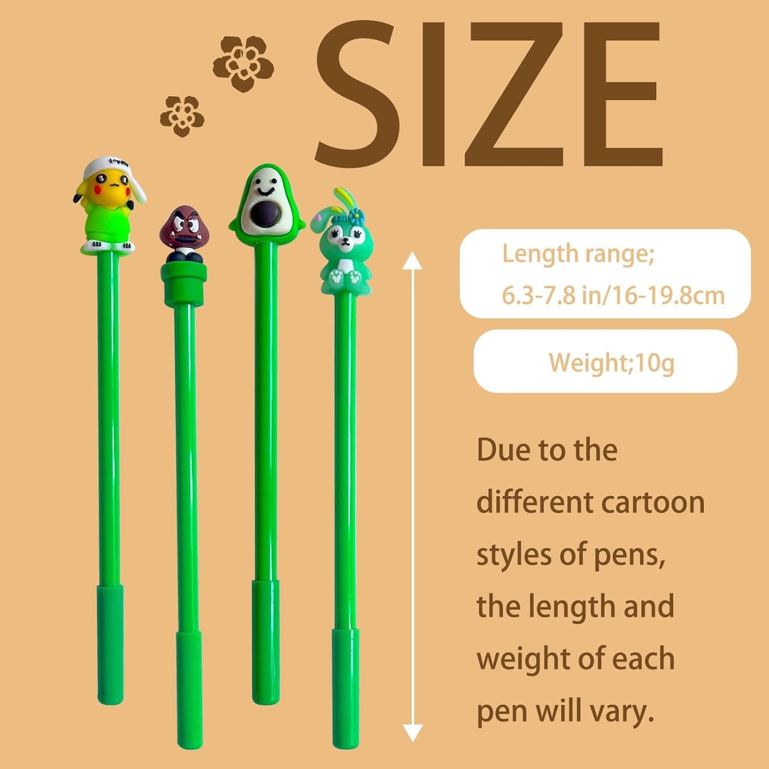 36PCS Cute Cartoon Gel Black Ink Pens,Random Kawaii Writing Pen,Assorted Styles