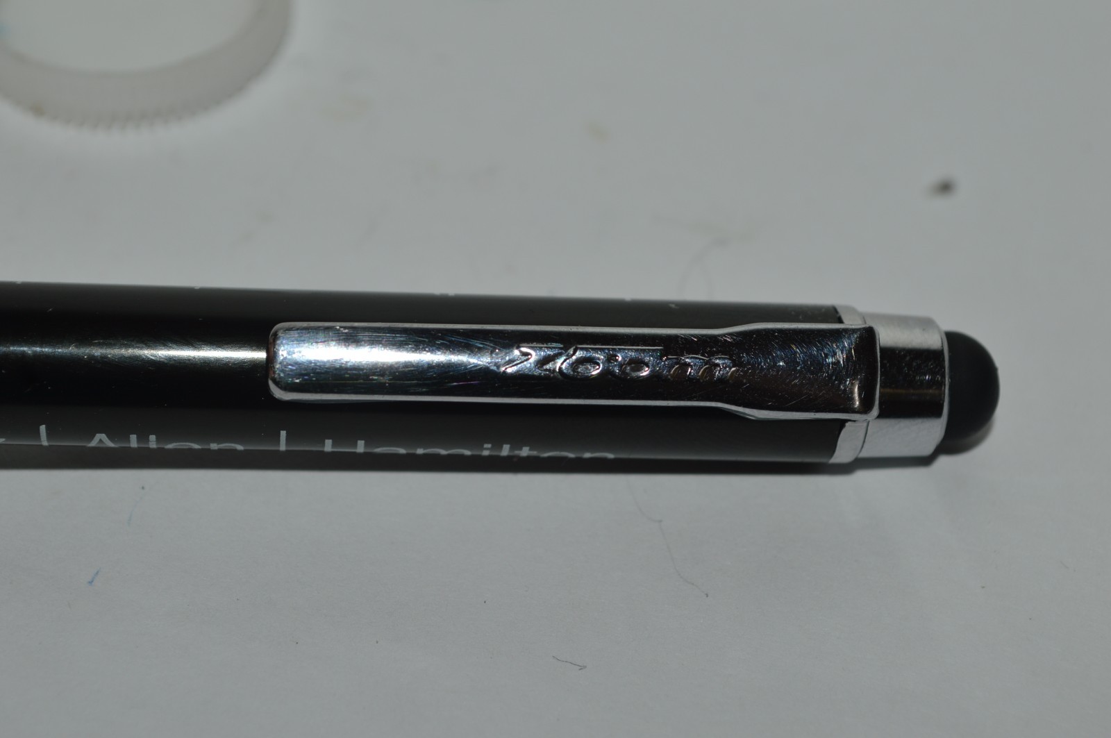 ZOOM Ballpoint Pen & Rubber Stylus Booz Allen Hamilton Promotional Tested 1990s