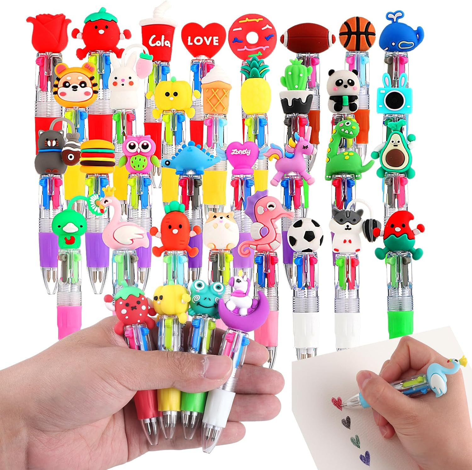 32 Pcs Fun Pens for Kids, Multicolor Pens in One Prize Gifts Elementary Graduati