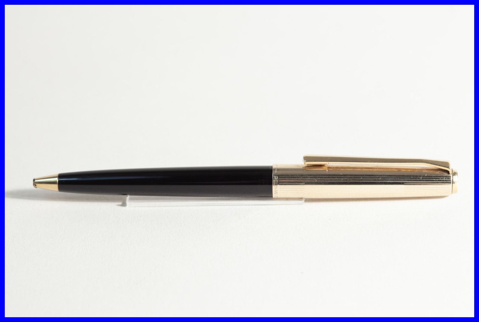 1960s Pelikan R 30 Ink Ballpoint Pen in Black & Rolled Gold