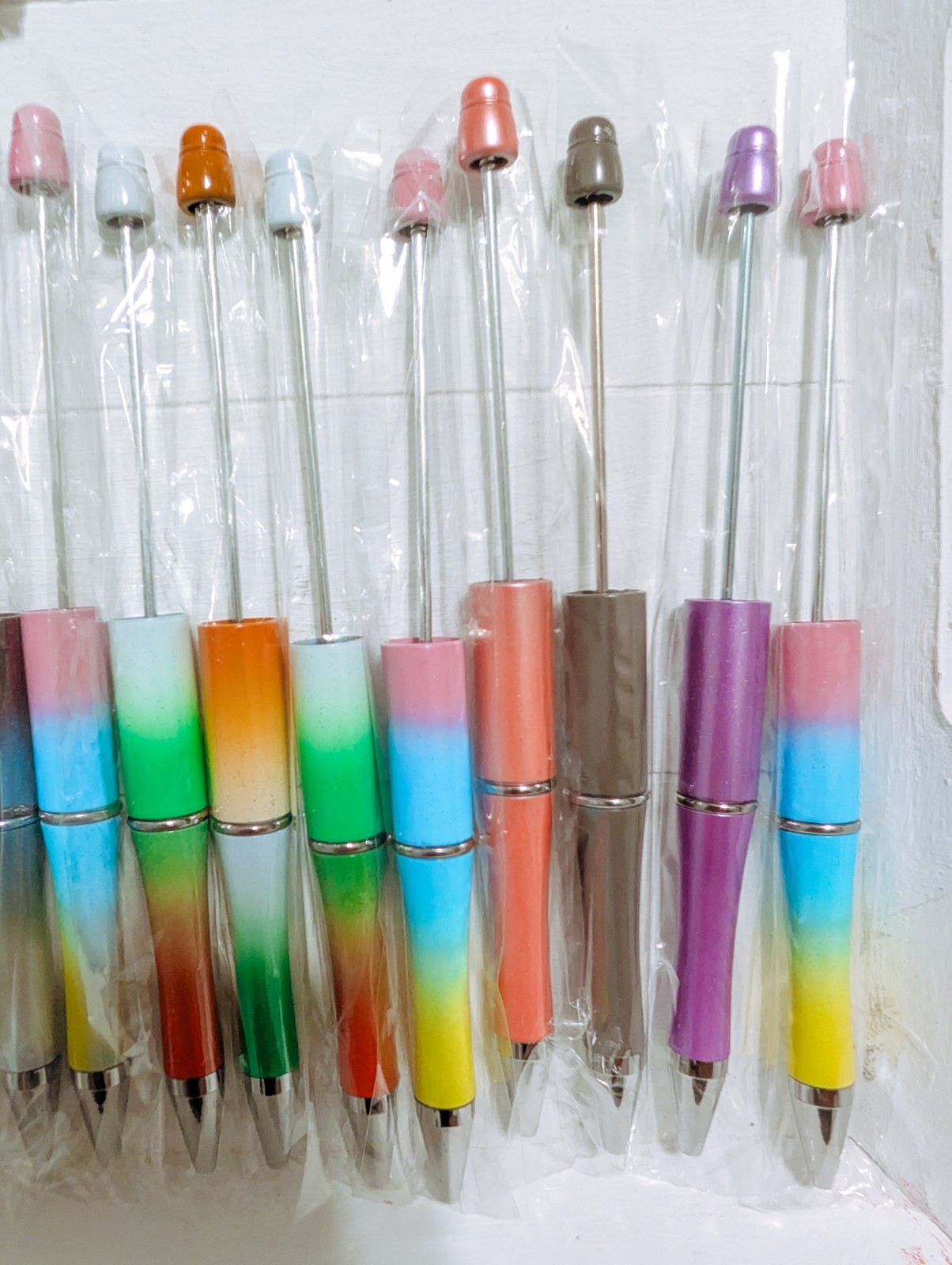 25pc DIY Beadable Pen Kit Blank Ballpoint Pens Bulk 20 Colors Craft Supplies