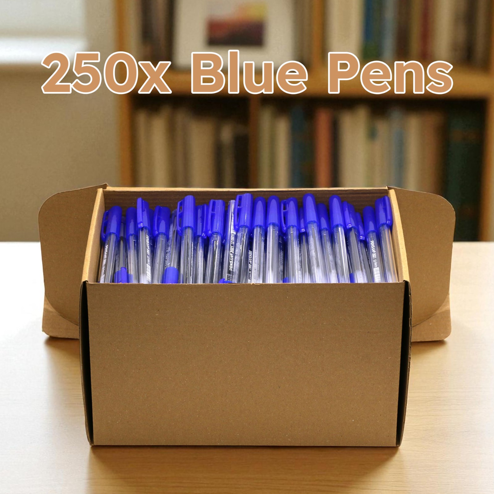 Pensan Blue Ballpoint Pens1.0 Mm Medium Point Blue Pens Ergonomic Triangle Grip