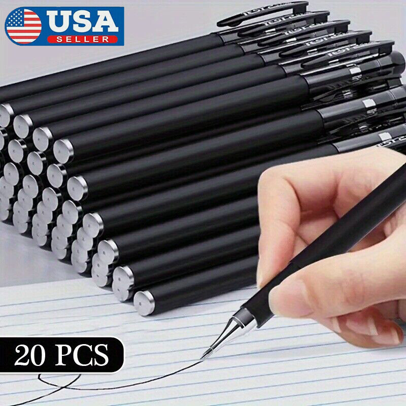 20pcs 0.5 Black Gel Pen Full Matte Water Pens Writing Stationery Supply–Office