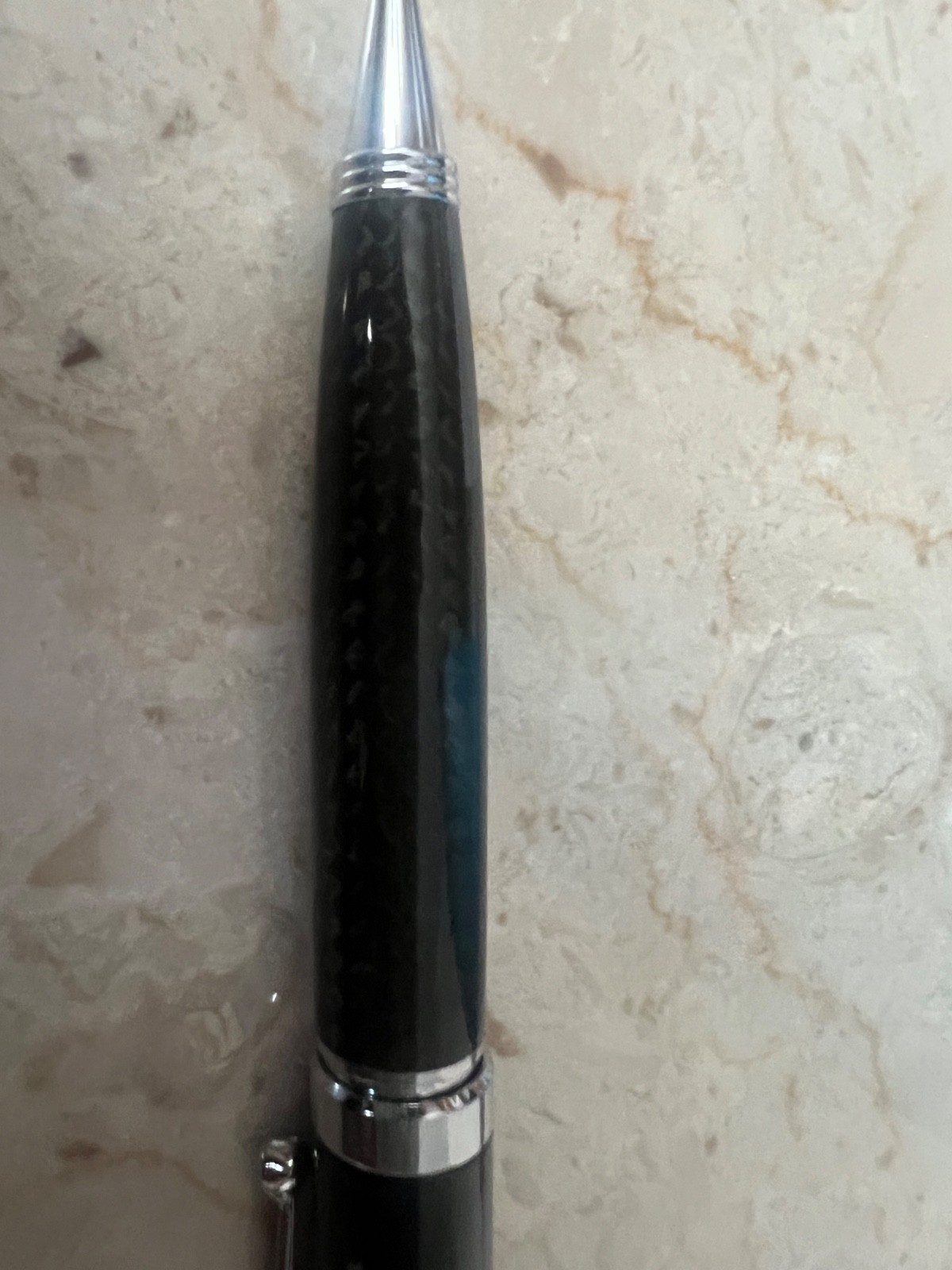 Movado Branded ballpoint pen black and carbon fiber NEW