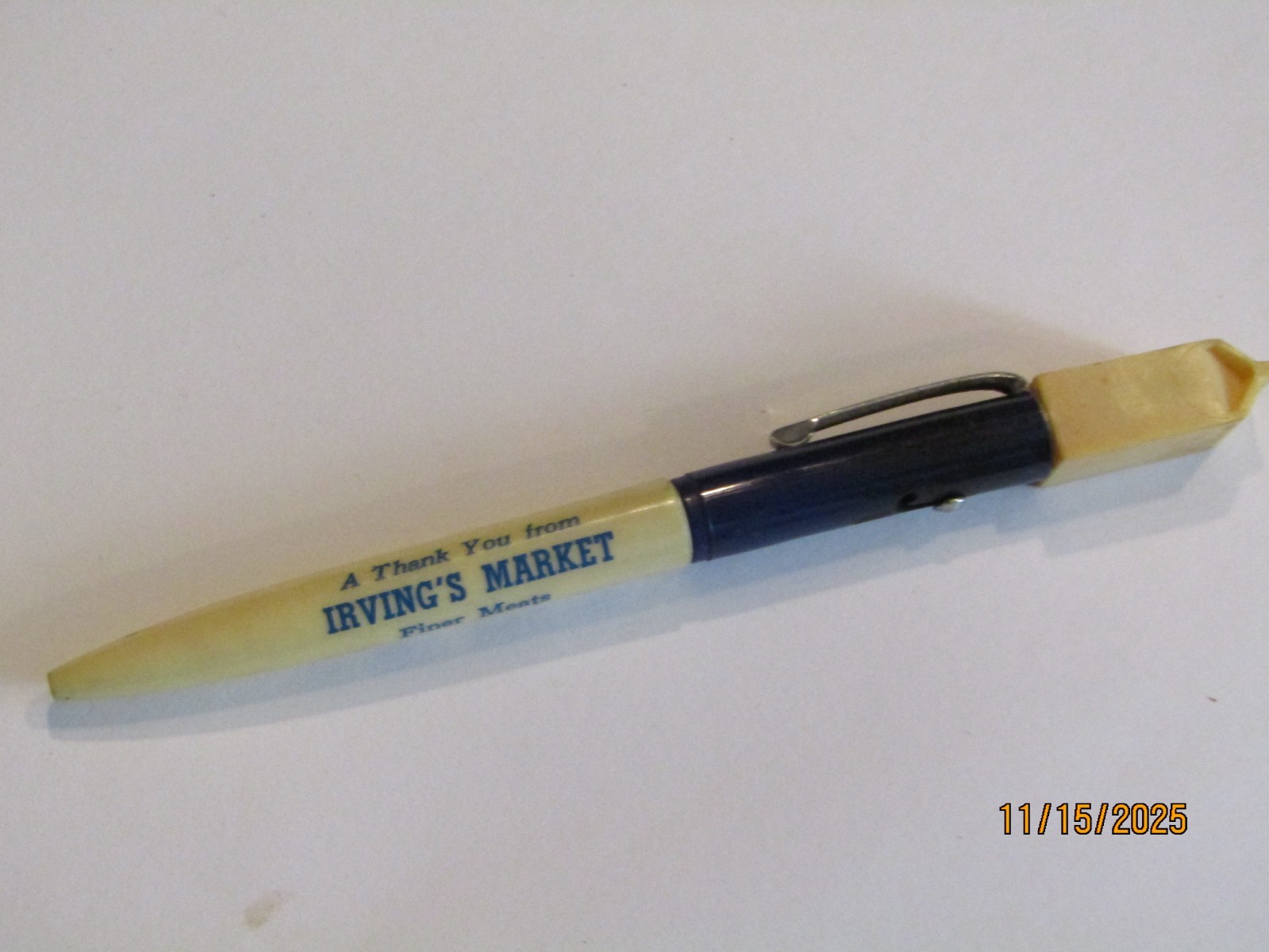 Vintage Ritepoint Ball Point Pen Irving’s Market Monroe Wash A Milk Carton Top
