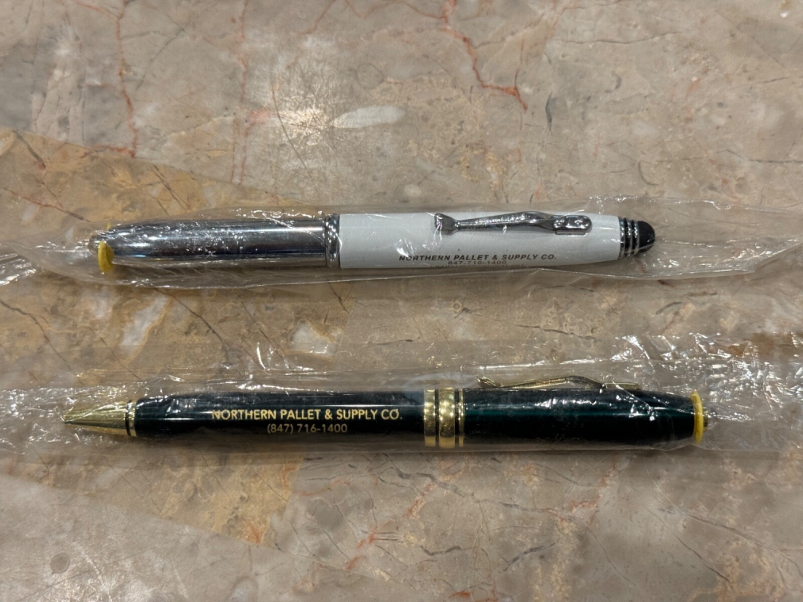 Adler Lighted Tip & Stylist Pen and unknown Pen w/Lighted Tip Both w/Advertising