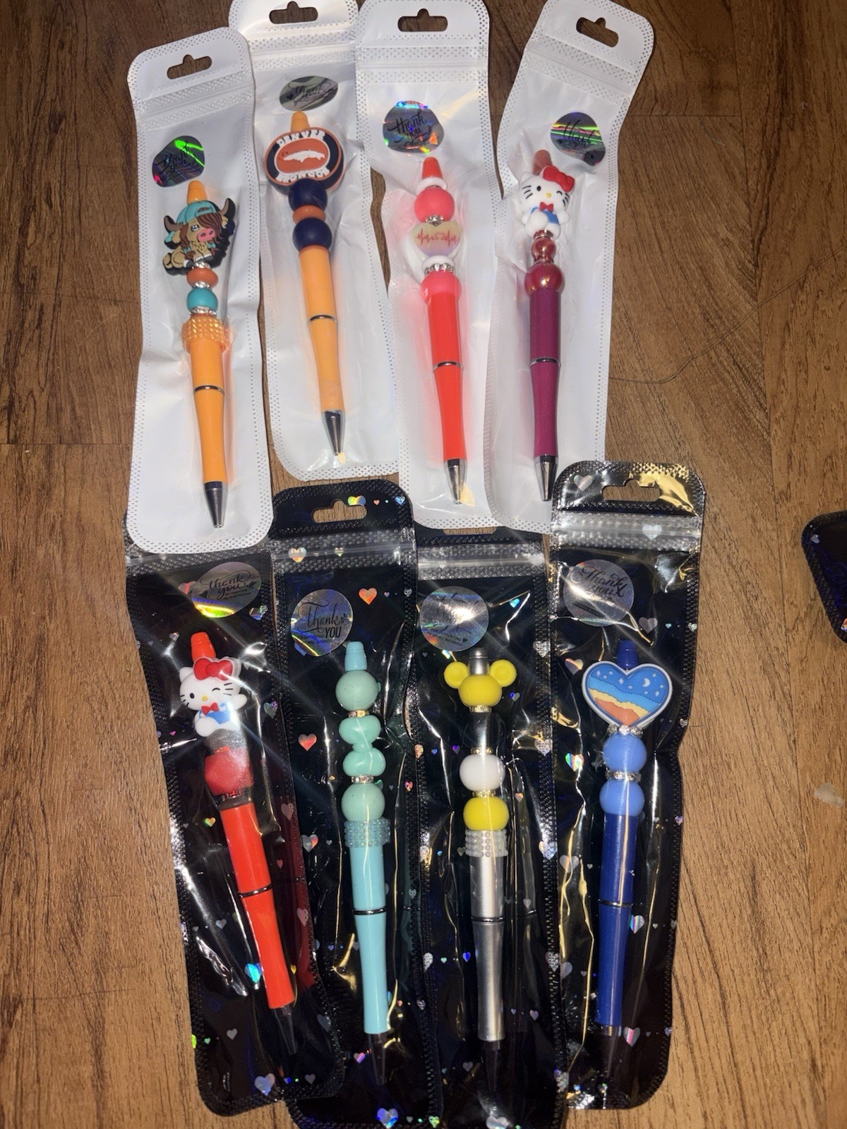 Handmade Beaded Novelty Plastic Ballpoint Pens Set, Black Ink