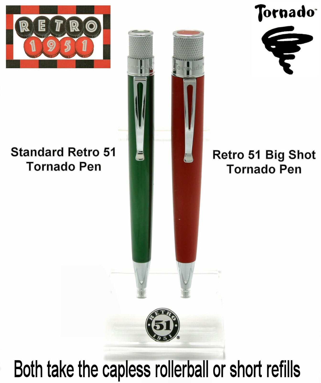 Retro 51 #VBP-1839 / «BUZZ» Acid Etched Honey Bees Tornado Ballpoint Pen