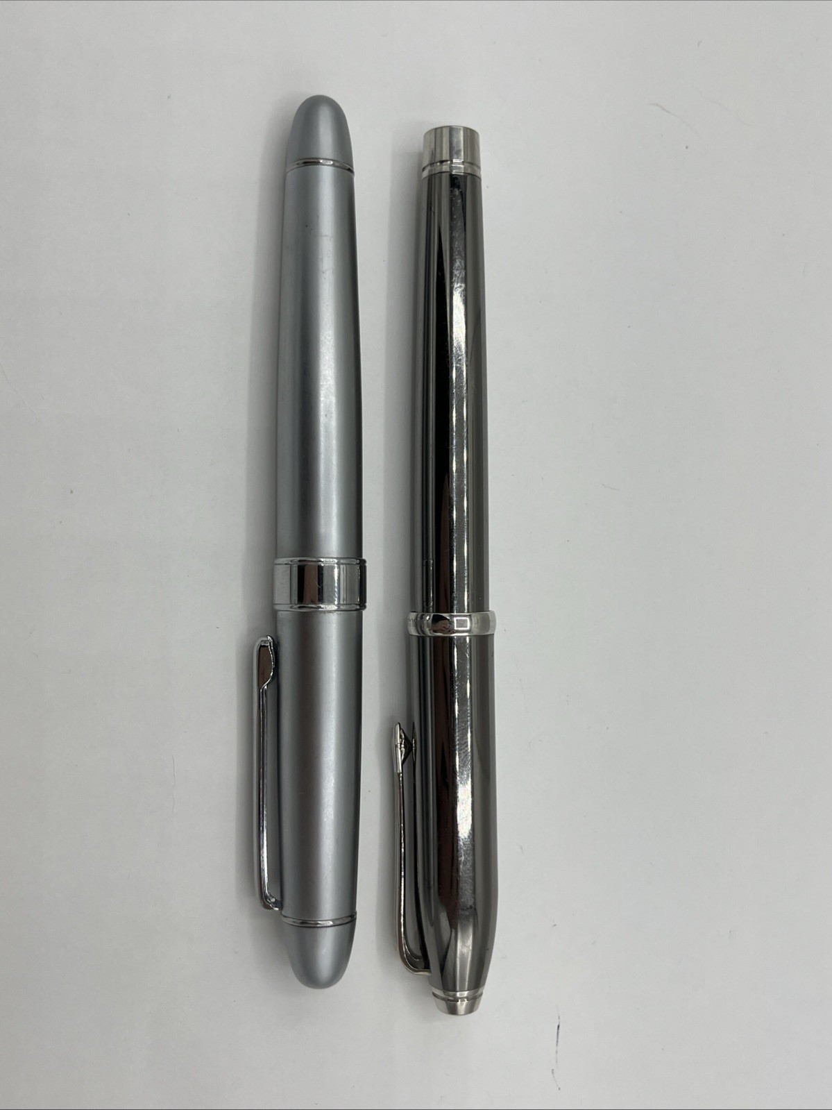 NASDAQ Engraved Ballpoint Ink Pen Lot of 2 Silver Chrome Barrington Stock Market