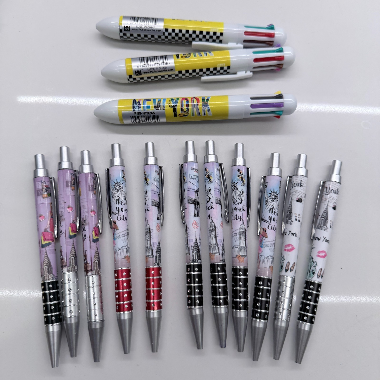 14pc New York City Ballpoint Pen Set – NYC Souvenir Bulk Lot – FAST FREE SHIPPIN