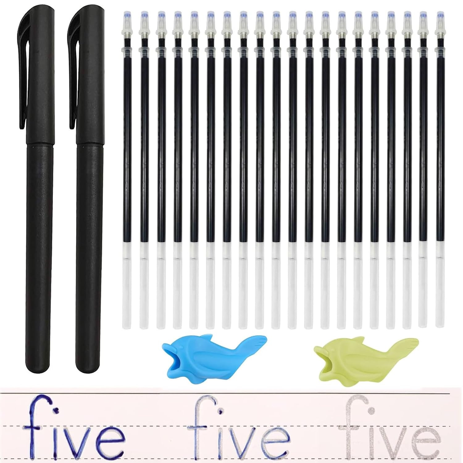 Magic Pens & Refills for Grooved Handwriting Workbooks,Disappearing Ink Pens for