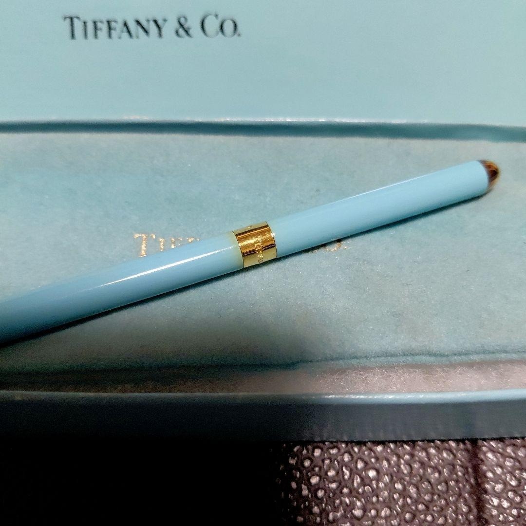 Tiffany & Co Gold Blue Enamel Purse Pen Pre-Owned Accessory