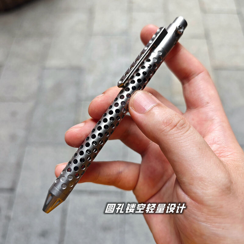 EDC Titanium Alloy Mechanical Pocket Ballpoint Pen Signature Top Pen for Gift