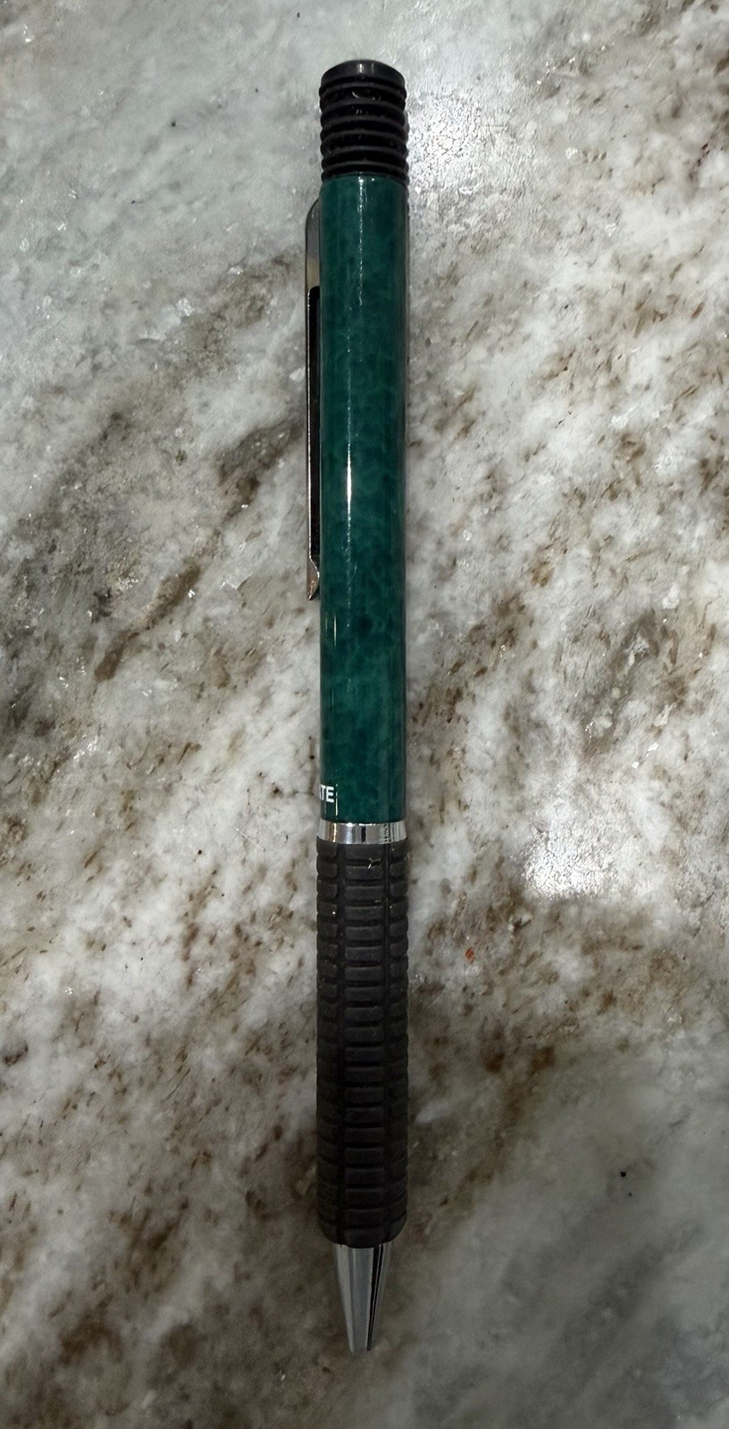 Vintage Paper Mate Dynagrip RT80 Green Marble Ballpoint Pen Writes Great