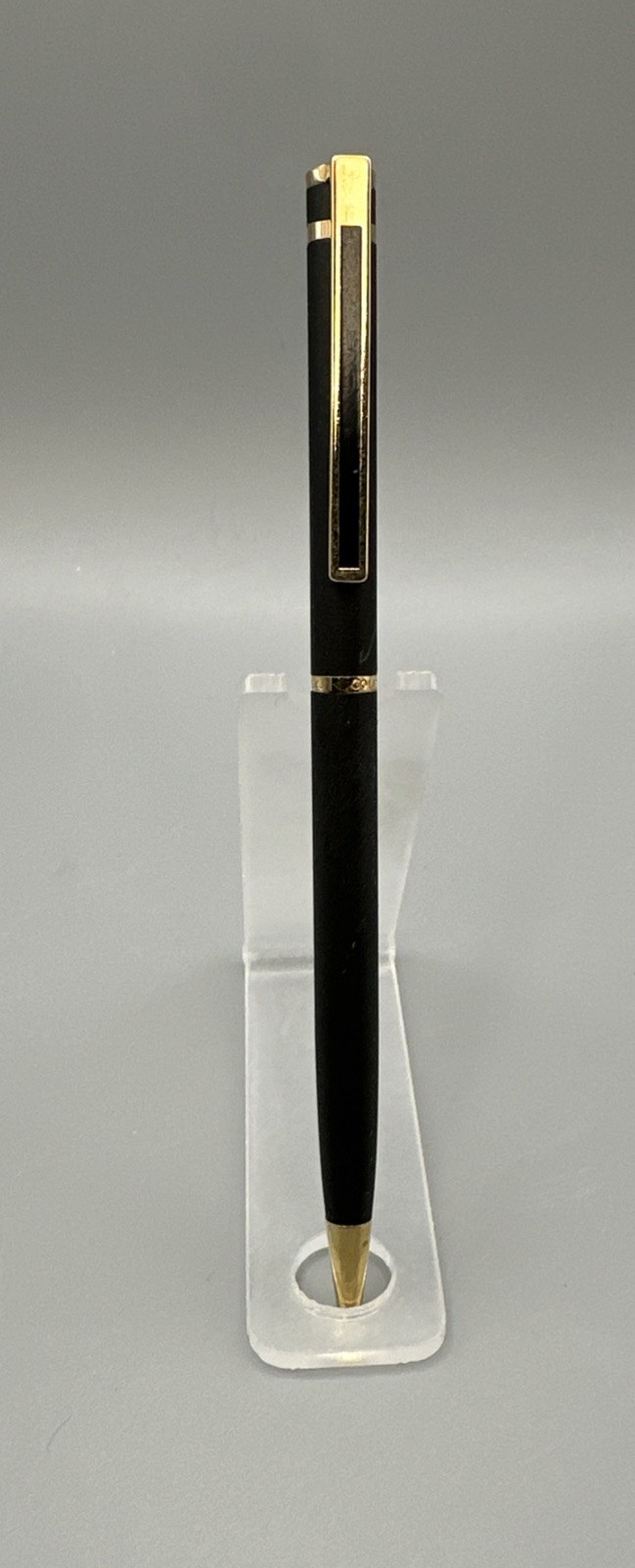 Vintage Colibri Ballpoint Pen in Matte Black w/ Gold Trim USA 1270