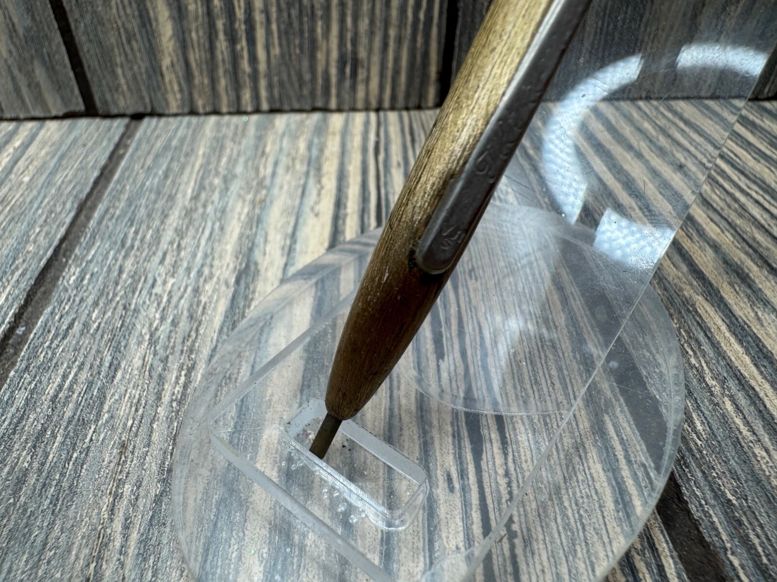 Vintage Gold-Toned Metal Pen With Textured Finish & Clip