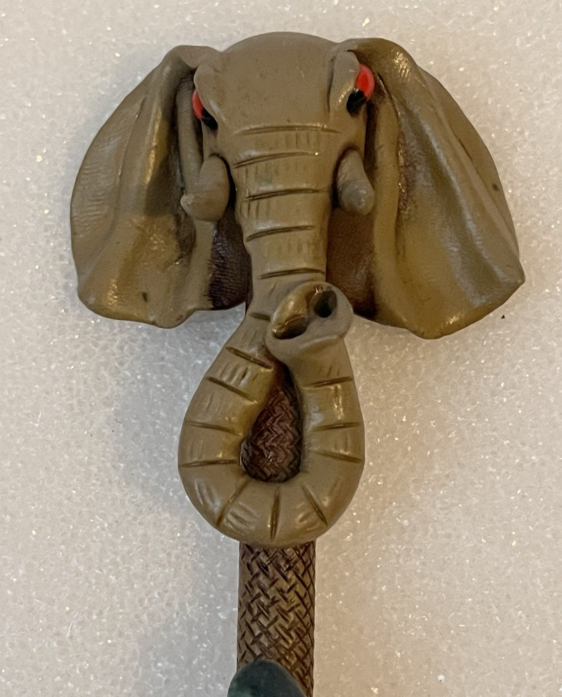 Vintage Handcrafted Elephant Brown Tone Clay Resin Ballpoint Pen Needs New Ink