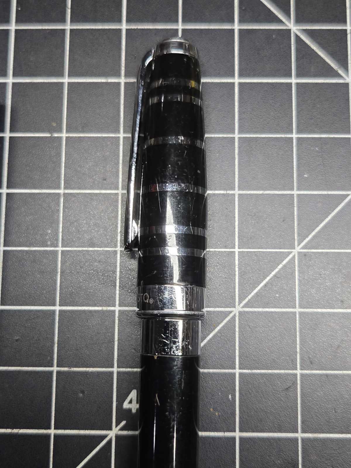 Montecristo Ballpoint Pen Built-in Twist Cigar Hole Punch Black Enamel