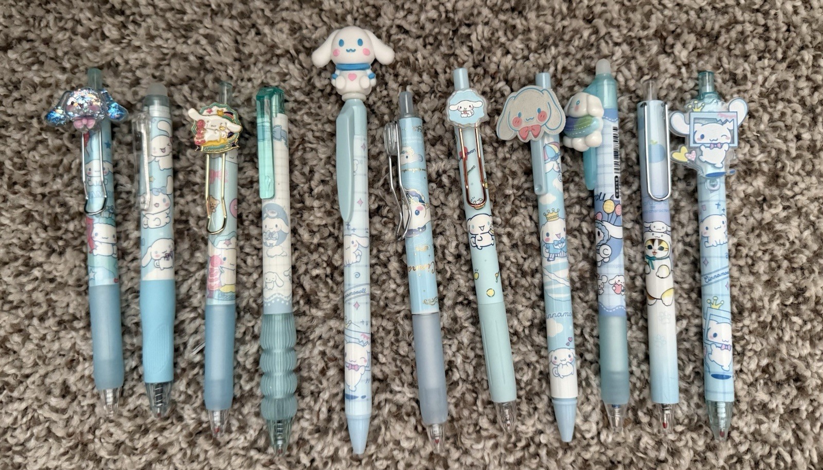 Sanrio Cinnamoroll Plastic Character Top Ballpoint Pens Chrome Trim Lot of 20