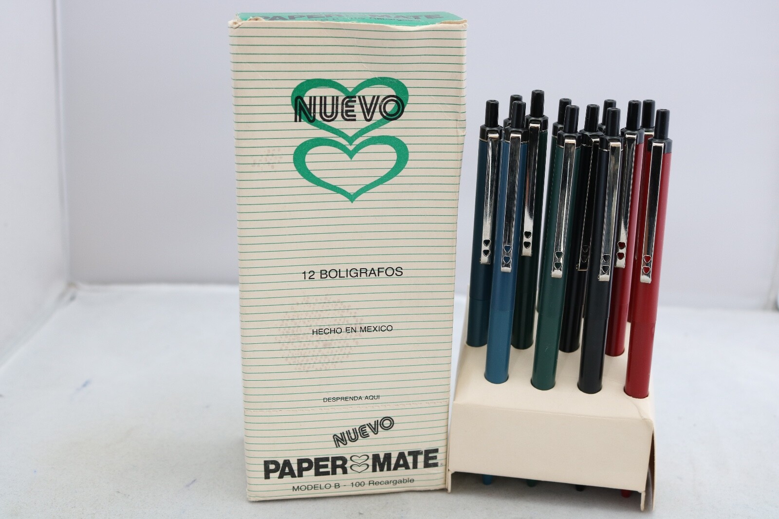 Vintage (c1980) Paper Mate No. B100 Ballpoint Pens, 4 Finishes, UK Seller