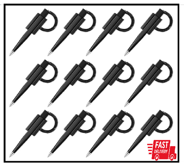 Zonon Counter Pen Secure Pen with Adhesive Pen Chain Black Ink Corded Pen with A
