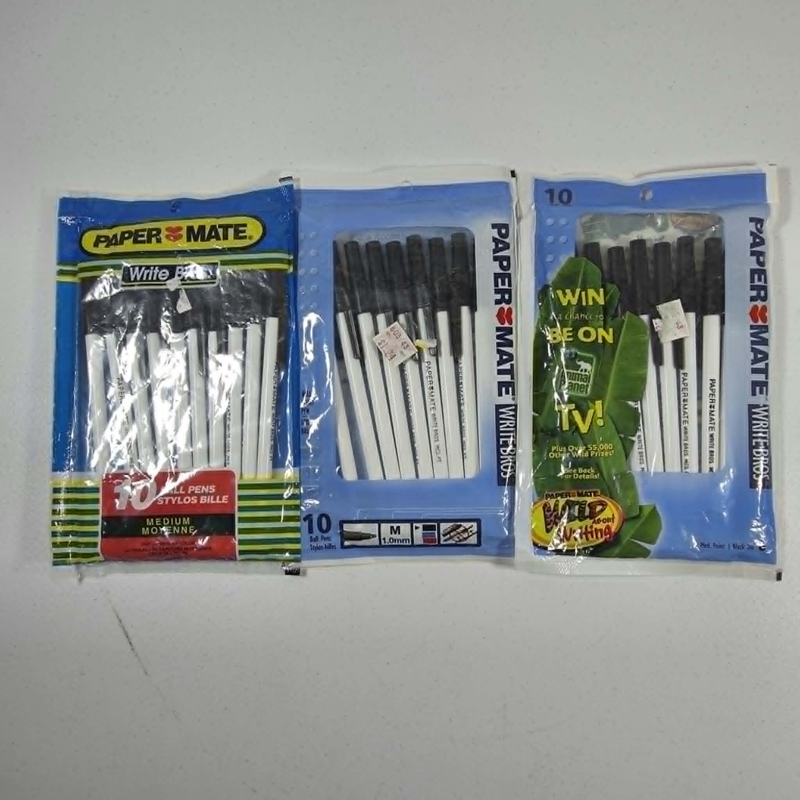 PAPER MATE BALLPOINT PENS VINTAGE 1990 2001 2002 BLACK COLLECTORS 1.0 mm MED NOS