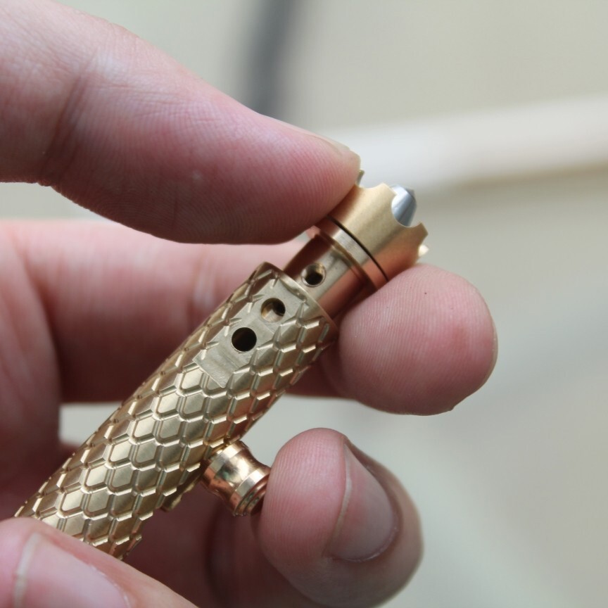 EDC Brass Bolt Action Ballpoint Pen Signature Writing Pen with Fidget Spinner