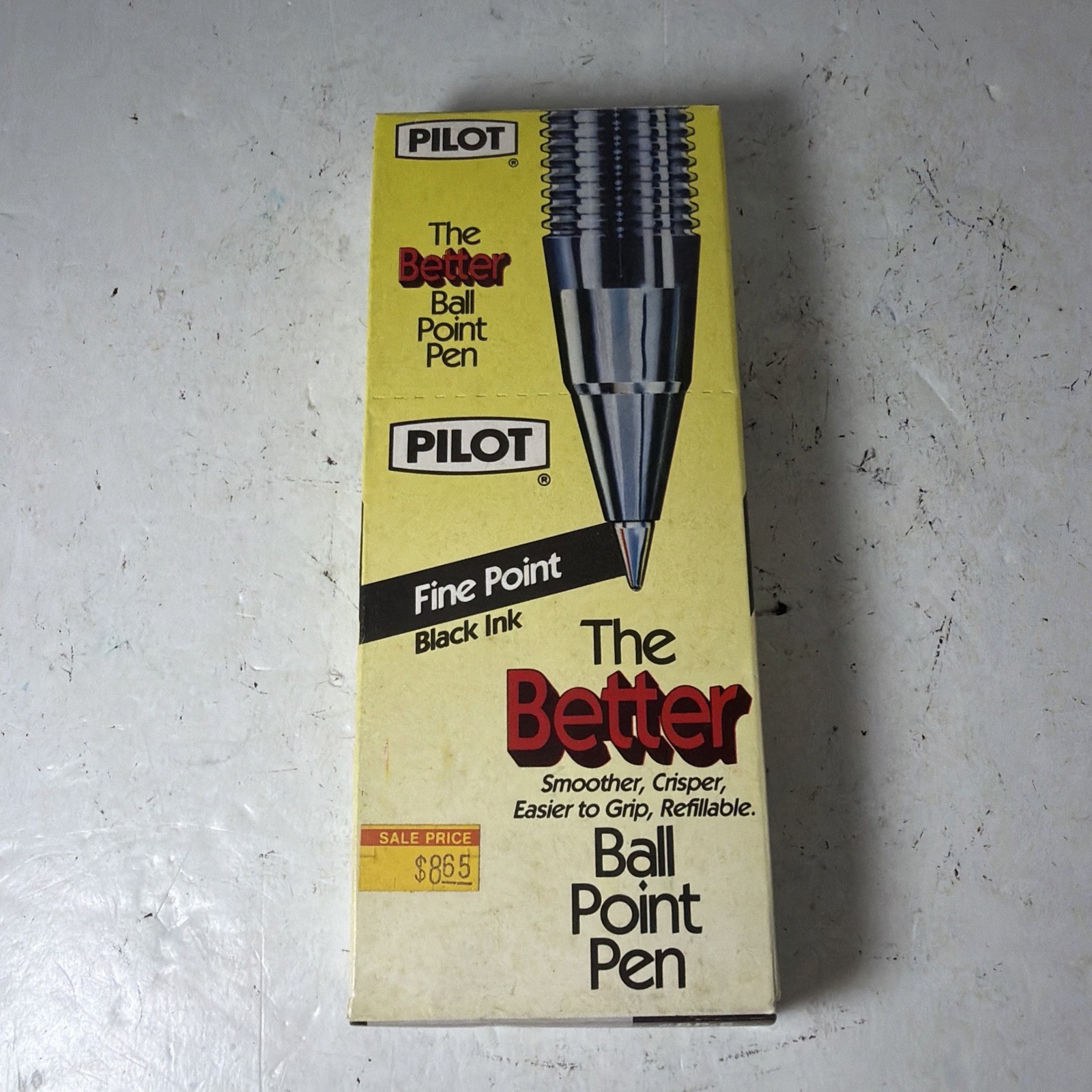 Vintage Pilot The Better Ball Point Pen Fine Point BLACK Ink BP-S 12 Pens New