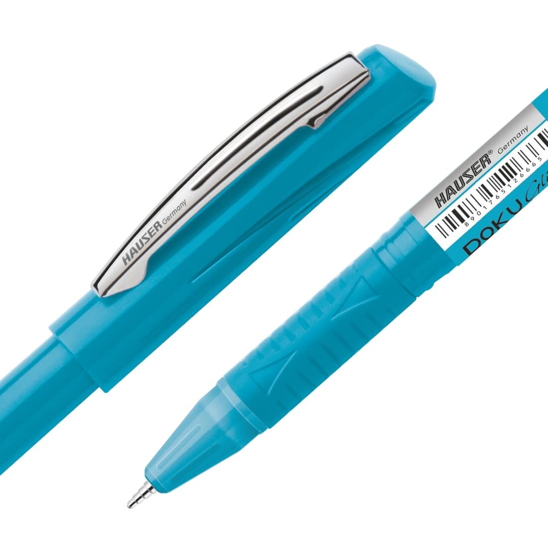 Hauser Doku Glide Ball Pen Box Pack | 0.7 mm Tip Size |Blue Ink, Pack of 10 Pens