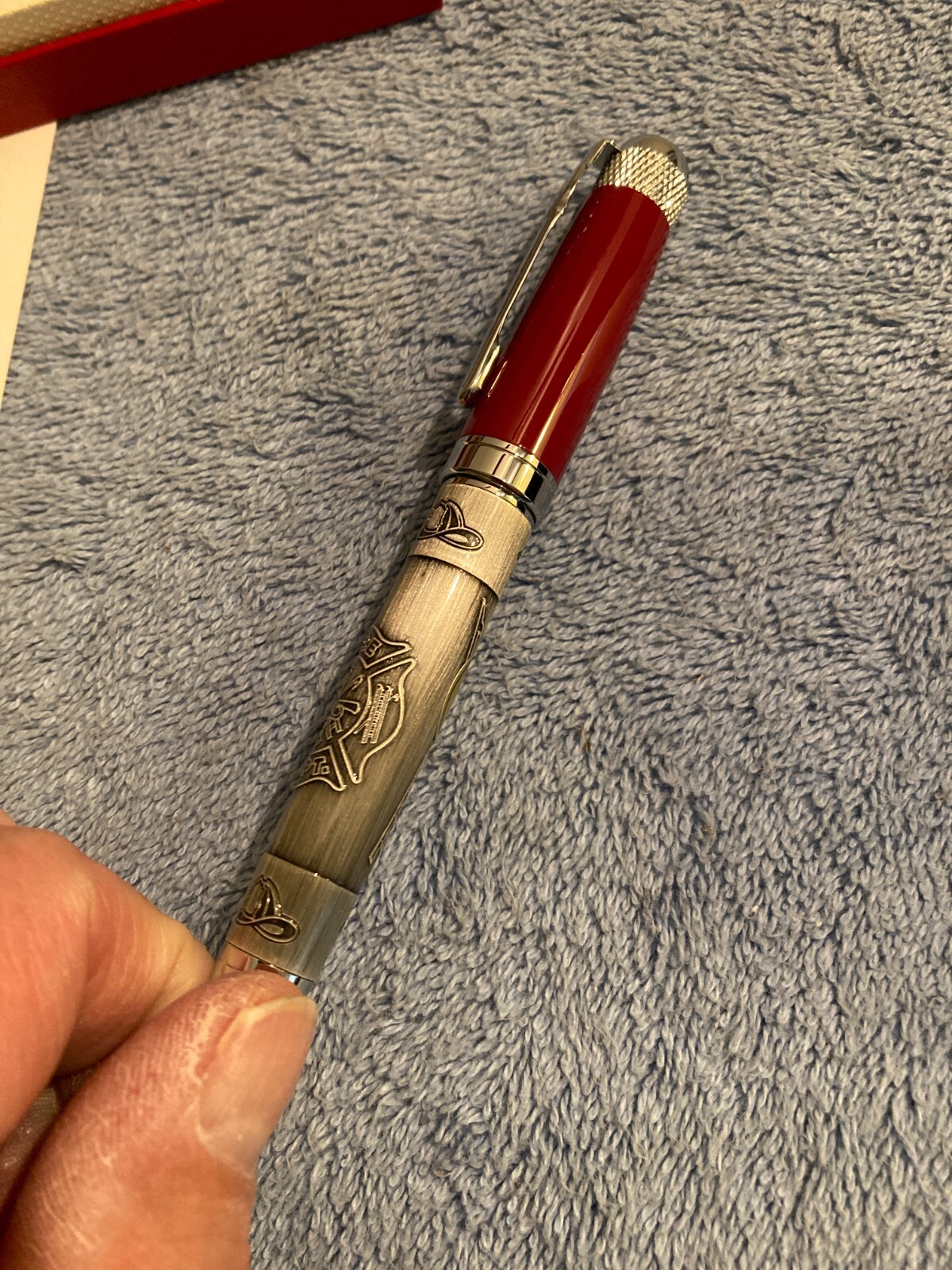 NEW Fire Dept. Black Ink Ballpoint F.D. Ballpoint Pen Red Cap