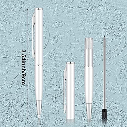 BBTO Mini Metal Ballpoint Pens 10pcs Small Pocket Clip Gel Ink Silver Office Pen