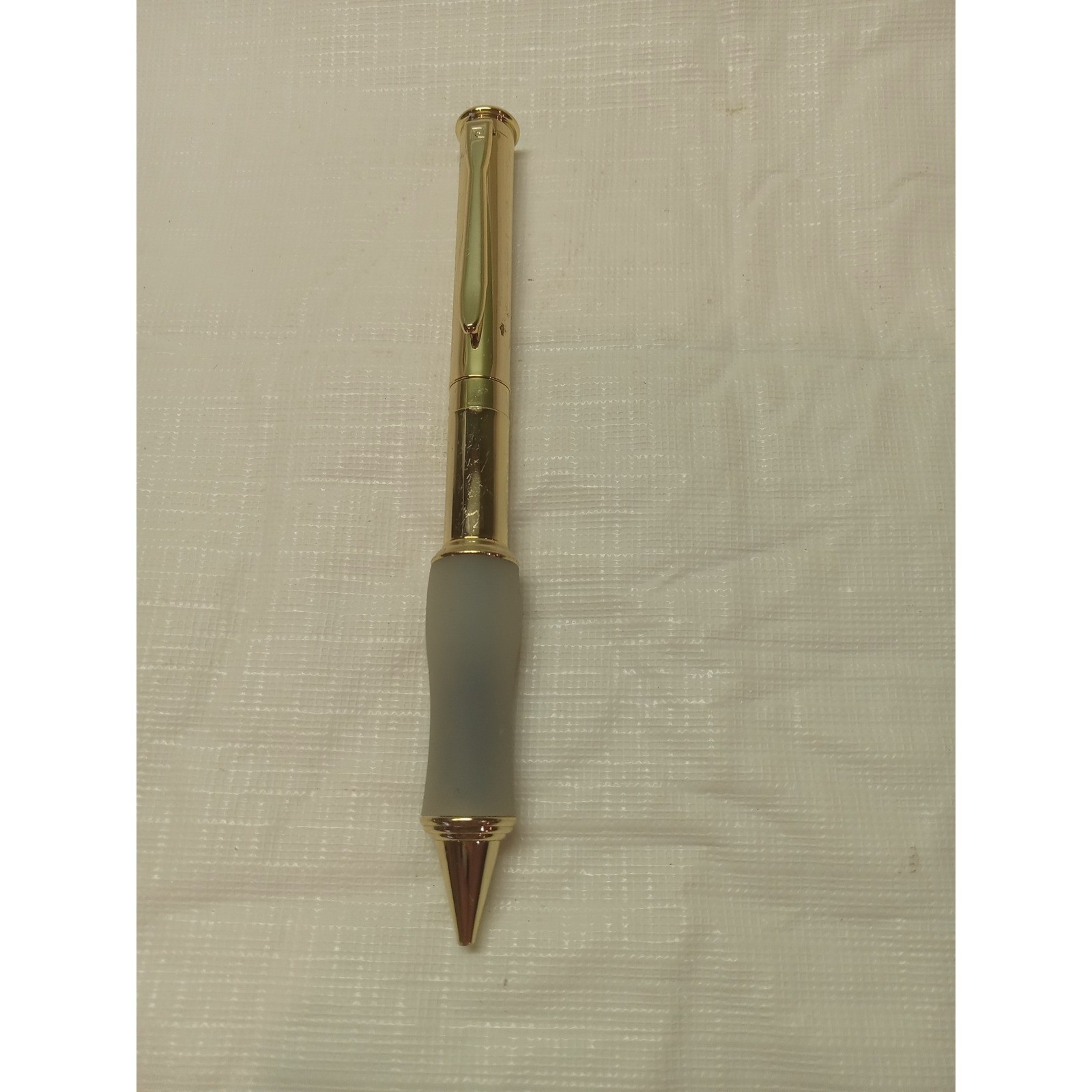 Pierre Cardin Gold Tone Ballpoint Pen Frosted Ergonomic Grip Luxury Stationery